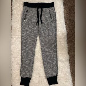 GreenTea Gray Track Pants with Black Accents